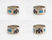 Vintage Hopi or Navajo Thunderbird Overlay Ring w/TQ c.1950～