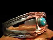 Antique Split Silver Cuff Bracelet w/TQ  c.1940