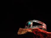 Antique Split Silver Cuff Bracelet w/TQ  c.1940