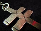 Vintage stamped Dragonfly Cross Necklace w/TQ
