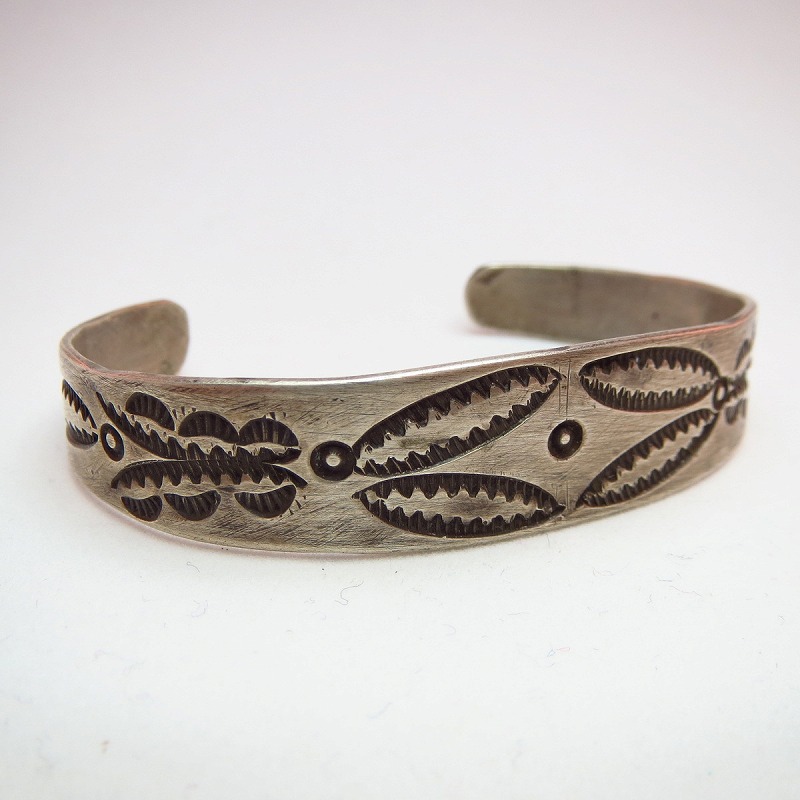 Antique Stamped Ingot Silver Cuff  c.1930