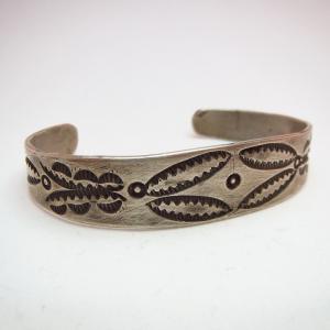 Antique Stamped Ingot Silver Cuff  c.1930