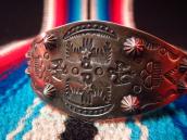 BELL Stamp & Concho Repousse Silver Cuff  c.1940