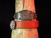 BELL Stamp & Concho Repousse Silver Cuff  c.1940