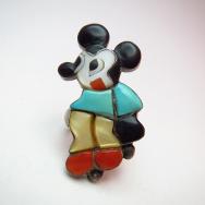 Zuni Channel Inlay Mickey Ring c.1970