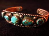 Antique Twisted Wire Silver Cuff w/TQ  c.1930