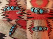 Antique Twisted Wire Silver Cuff w/TQ  c.1930