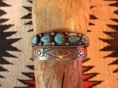 Antique Twisted Wire Silver Cuff w/TQ  c.1930