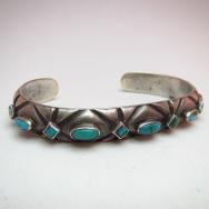 Vintage Engraving Silver Cuff Bracelet  c.1940