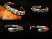 Vintage Engraving Silver Cuff Bracelet  c.1940