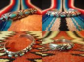 Vintage Engraving Silver Cuff Bracelet  c.1940