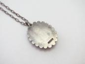 Vintage Green Turquoise Fob Silver Necklace  c.1945～