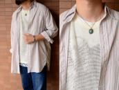 Vintage Green Turquoise Fob Silver Necklace  c.1945～