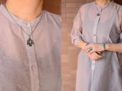 Vtg Arrows Stamped Thunderbird Fob Necklace w/Gem TQ c.1940～