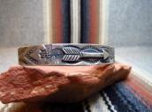 Antique Arrow Patch & 卍 Stamped Silver Cuff Bracelet c.1920～
