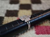 Atq Crossed Arrows Stamped T-bird Shape Silver Ring  c.1930～