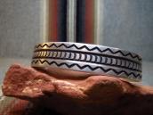 【NAVAJO GUILD】 Stamped Ingot Silver Cuff Bracelet  c.1940～