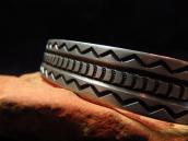 【NAVAJO GUILD】 Stamped Ingot Silver Cuff Bracelet  c.1940～