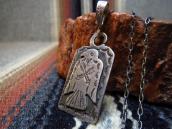 Antique Thunderbird Patched Tag Pendant Necklace  c.1930