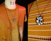 ズニ ZUNI インレイ 女性 ネックレス ビンテージ 鳥 シェル ターコイズ  70年代 60 プレゼント リング