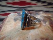 Antique Navajo Ring w/Rectangular Lone Mt. Turquoise c.1940～