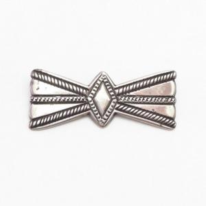 Antique Navajo Bow Shape Stamped Ingot Silver Pin  c.1920～