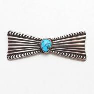 【Joe H. Quintana】Bow Shape Pin w/Gem #8 Turquoise c.1950～