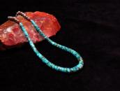 Vintage Natural Turquoise Disc Beads Heishi Necklace  c.1950