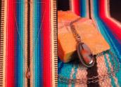 Vintage Navajo Small PetrifiedWood Fob Necklace c.1945～