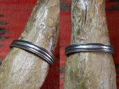 【Dyaami Lewis】 Acoma Stamp & Filed Heavy Silver Cuff  L-