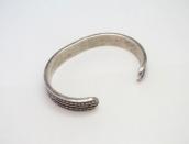 【Dyaami Lewis】 Acoma Stamp & Filed Heavy Silver Cuff  L-