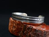 【Dyaami Lewis】 Acoma Stamp & Filed Heavy Silver Cuff  L-