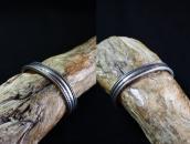 【Dyaami Lewis】 Acoma Stamp & Filed Heavy Silver Cuff  L-