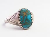 Antique Navajo Small Ring /Gem Lone Mt. Turquoise  c1940