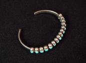 Vtg Zuni Turquoise & Silver Drops Row Cuff Bracelet  c.1940～