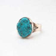 【Greg Lewis】Old Sprilt Shank Ring w/Nugget Turquoise  c.1990