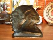 Antique Indian Head Chief Metal Bookend  1925