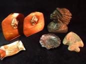 Antique Indian Head Chief Metal Bookend  1925