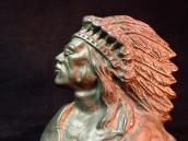 Antique Indian Head Chief Metal Bookend  1925