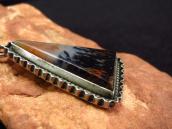 Atq Navajo PetrifiedWood Triangle Shape Fob Necklace c.1940～