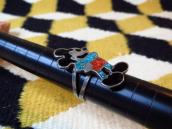 OLDPAWN Zuni Chip Inlay Mickey Silver Ring  c.1980