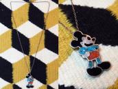 Zuni Vintage Chip Inlay Mickey Fob Necklace  c.1980