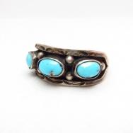 Ramon Platero Vintage Silver Ring w/3Turquoise  c.1940～