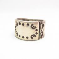 Jonathan Day 1890s Style Stamped Coin Silver Ring  JP21