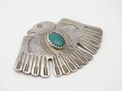 【Wolf-Robe】Acoma Big T-bird Stamped Coin Silver Pin c.1950～
