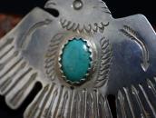 【Wolf-Robe】Acoma Big T-bird Stamped Coin Silver Pin c.1950～