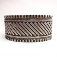 Vintage Bias Stamped Heavy Silver Wide Cuff Bracelet  c.1970