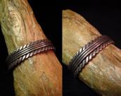 OLDPAWN  2Twisted & 3Round Silver Wire Cuff Bracelet  c.1970