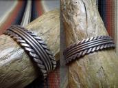 OLDPAWN  2Twisted & 3Round Silver Wire Cuff Bracelet  c.1970