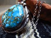 OLDPAWN Gem Grade Easter Blue Turquoise Fob Necklace c.1970～
